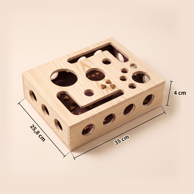 Maße des Instinkt Fummelbretts: 35 cm lang, 25,8 cm breit, 4 cm hoch